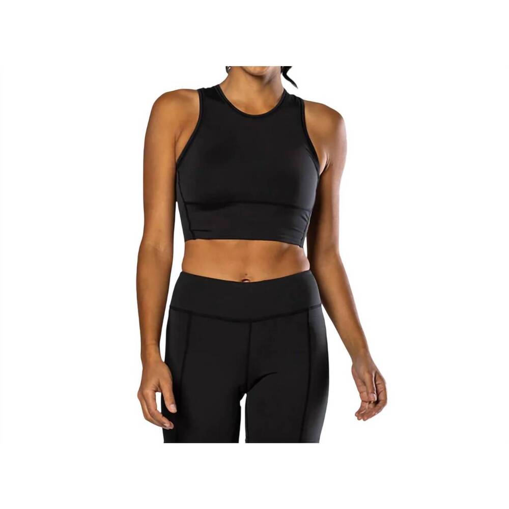 NEW NATHAN SPORTS interval crop top in black